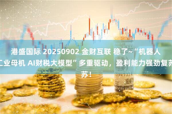 港盛国际 20250902 金财互联 稳了~“机器人 工业母机 AI财税大模型”多重驱动，盈利能力强劲复苏！