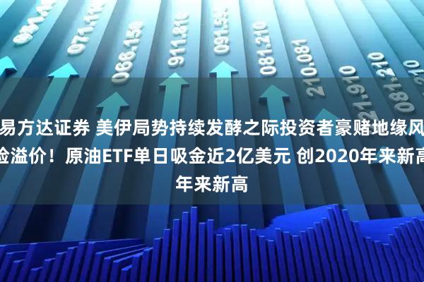 易方达证券 美伊局势持续发酵之际投资者豪赌地缘风险溢价！原油ETF单日吸金近2亿美元 创2020年来新高